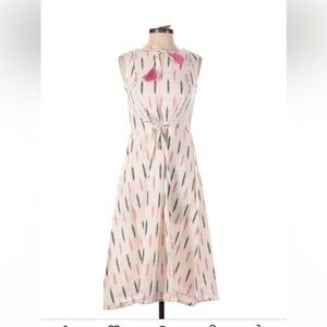 Mata Traders midi dress womens XS Napa Dress Pink White Sustainable Summer